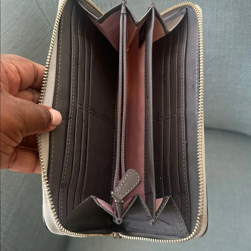 Coach Ashley Leather Zip Around Wallet